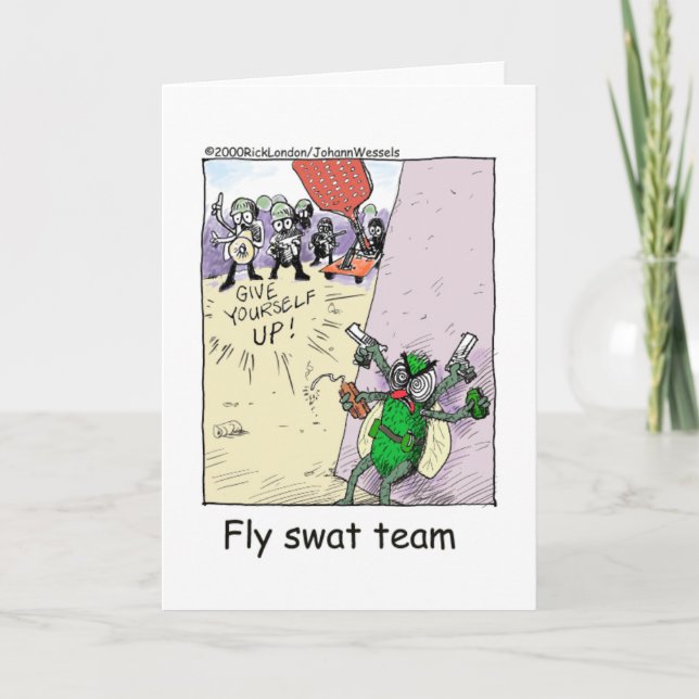 Fly Swat Team Funny Police Geschenke & Sammlerstüc Karte (Vorderseite)