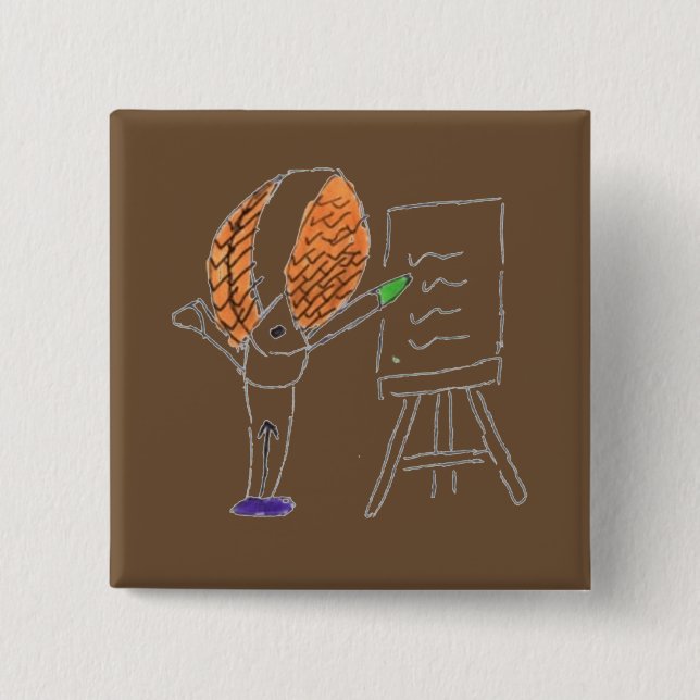 Fly Teacher Square Abzeichen Button (Vorderseite)