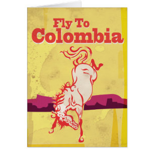 Fly To Colombia Vintage Reiseplakat