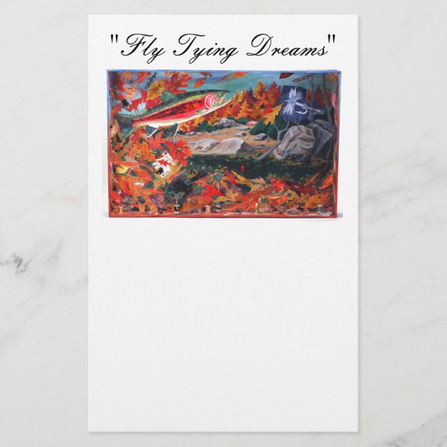 "Fly Tying Dreams" Staubfliege Briefpapier (Vorderseite)