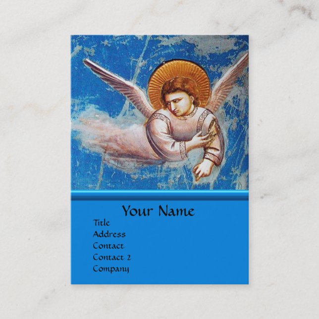 FLYANGEL IN BLAU, SAPPHIRE GEMSTONE MONOGRAM VISITENKARTE (Vorderseite)