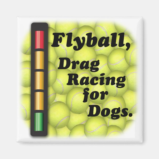 Flyball ist Drag Racing / Hunde Kühlschrank Magnet (Vorne)