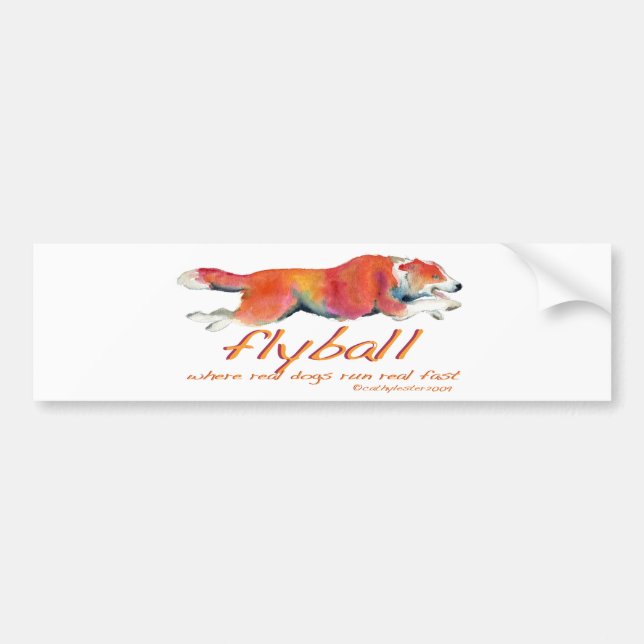 Flyball wirkliche Hunde Autoaufkleber (Vorne)