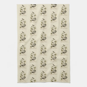 Flycatchers Warbler und Audubons Vögel von Amerika Geschirrtuch