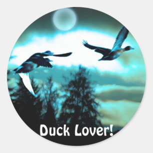 FLYDUCKS & MOON-Aufkleber Runder Aufkleber