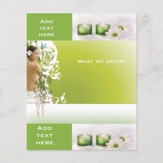 Flyer Beauty Salon Wellness-Center Green 2 Templat (Vorne)