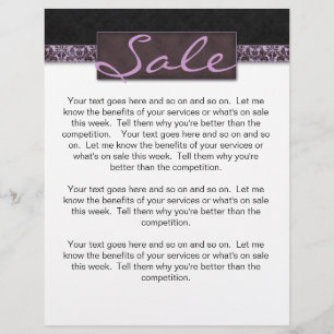 Flyer Damask Black Lila Sale