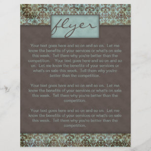 Flyer Damask Türkis Blue Brown 5