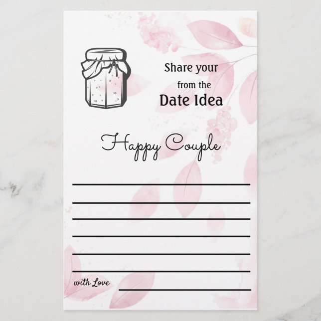 Flyer Date Ideas - Rosa Wasserfarbe (Vorne)