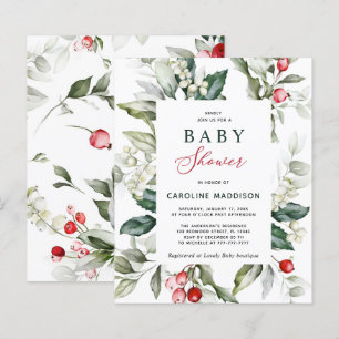 Flyer de Baby shower de verdure Holly Élégant pour