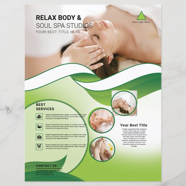 Flyer de salon de soins de spa et de beauté (Devant)