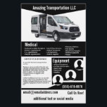 Flyer der Black Transportation Company<br><div class="desc">Dieser Flyer ist für eine Transportfirma,  die Menschen oder Lieferungen für Unternehmen transportiert. Sie können das Foto auf Ihr eigenes Fahrzeug umstellen</div>