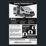 Flyer der Black Transportation Company<br><div class="desc">Dieser Flyer ist für eine Transportfirma,  die Menschen oder Lieferungen für Unternehmen transportiert. Sie können das Foto auf Ihr eigenes Fahrzeug umstellen</div>