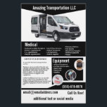 Flyer der Black Transportation Company<br><div class="desc">Dieser Flyer ist für eine Transportfirma,  die Menschen oder Lieferungen für Unternehmen transportiert. Sie können das Foto auf Ihr eigenes Fahrzeug umstellen</div>