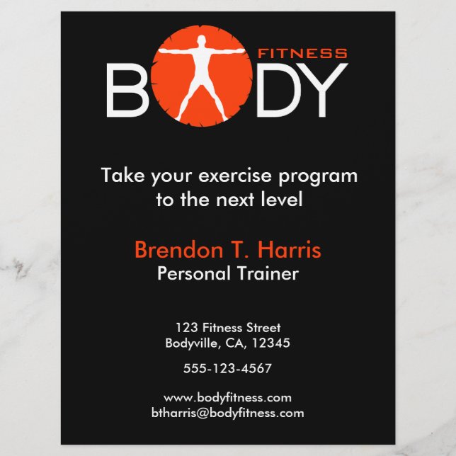 Flyer der Fitness Black Orange and White Body Madn (Vorne)