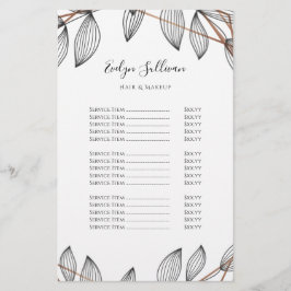 Flyer der Preisliste für Foliage geometrischer Rah