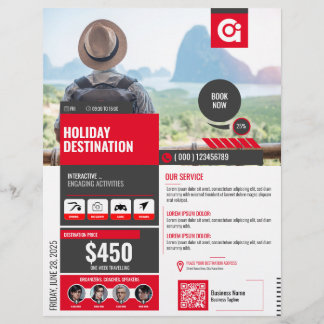 Flyer der Reiseagentur, Red Template