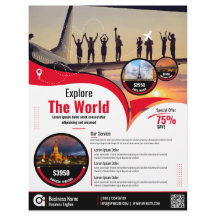 Flyer der Reiseagentur, Red Template