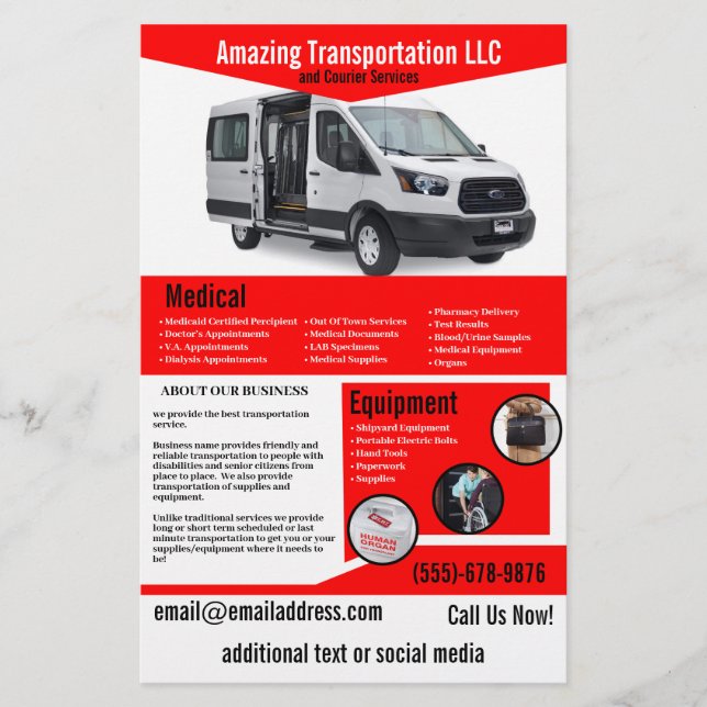 Flyer der Transportfirma (Vorne)