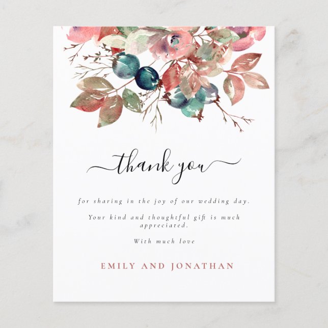 Flyer des Haushaltspapiers | Pink Floral Wedding V (Vorne)