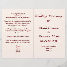 Flyer des Programms für personalisierte Hochzeiten