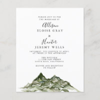 Flyer du Faire-part de mariage Budget Montagne