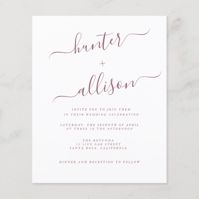 Flyer Faire-part de mariage budgétaire (Devant)