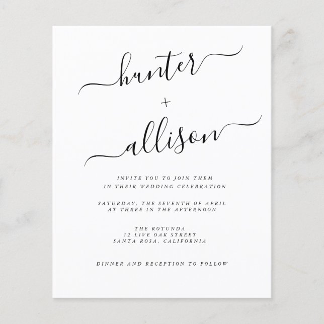 Flyer Faire-part de mariage budgétaire (Devant)