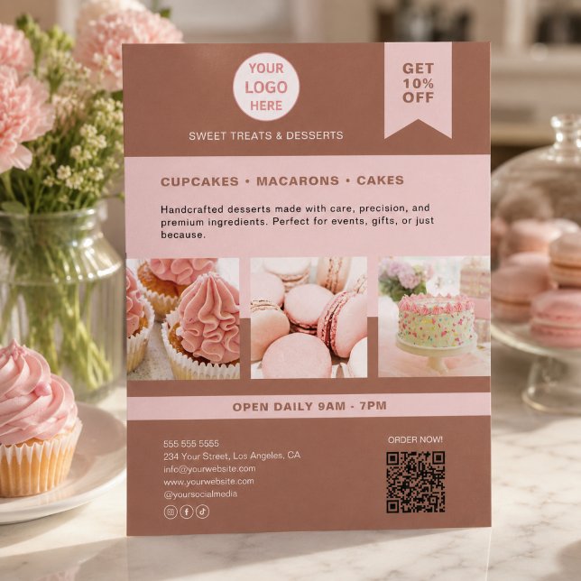 Flyer für Bäckereien mit benutzerdefiniertem Logo (Bakery Custom Logo Flyer)