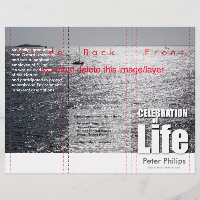 Flyer für den benutzerspezifischen Theme-Dienst in (Vorderseite)