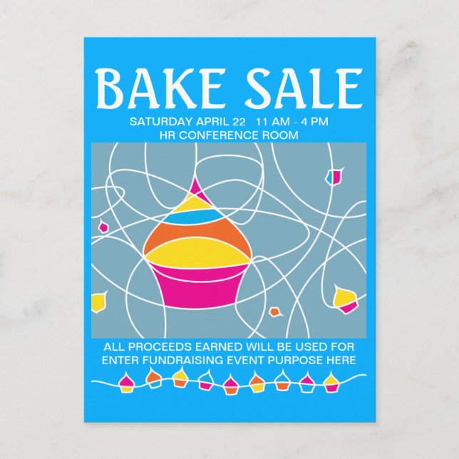 Flyer für den Kuchenverkauf Postkarte (Vorderseite)