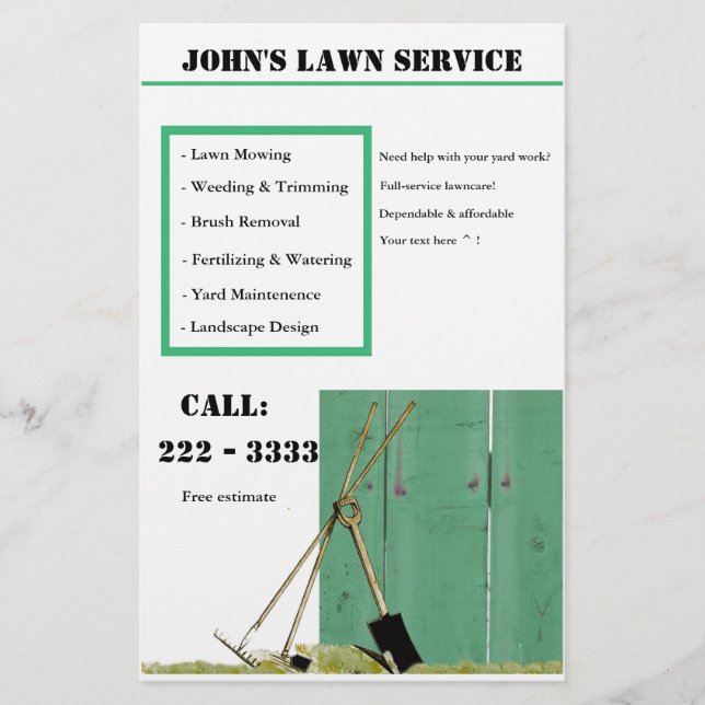 Flyer für den lokalen Wäscheservice (Vorne)