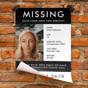 Flyer für die Auslieferung von Fotos für vermisste