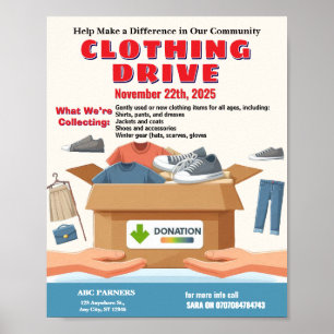 Flyer für die Donation von Kleidungslaufwerken - b Poster
