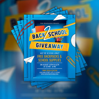 Flyer für die Rückkehr zur Schule Giveaway Schließ