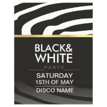 Flyer für Disco-Party-Thema in Schwarz-Weiß