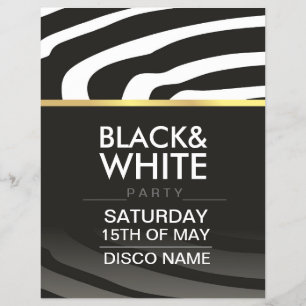 Flyer für Disco-Party-Thema in Schwarz-Weiß