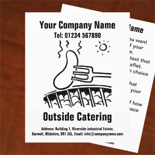 Flyer für externes Catering mit Cartoon-Design