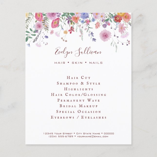 Flyer für frische Wildblumen (Vorne)