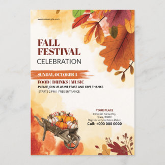 Flyer für Herbstfestivals Vorlage
