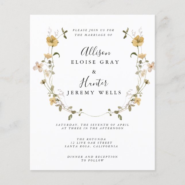 Flyer für Hochzeitsfeiern (Vorne)