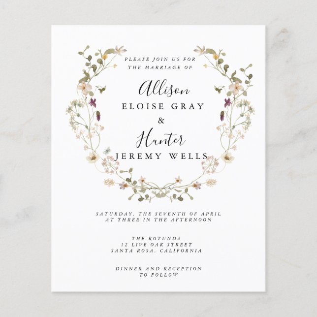 Flyer für Hochzeitsfeiern (Vorne)