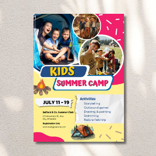 Flyer für Kinder-Sommercamp, Kinder-Bootcamp Somme