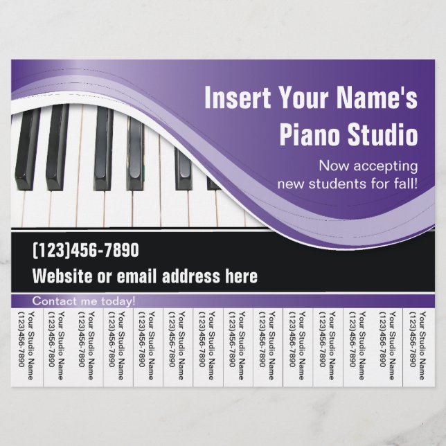 Flyer für lila, weiße und schwarze Tastatur (Vorne)
