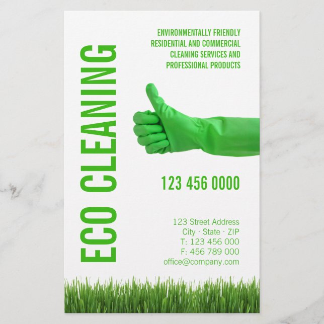 Flyer für ökologische Reinigungsdienste (Vorne)