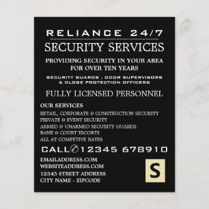 Flyer für Personalwerbung des schlichten Sicherhei
