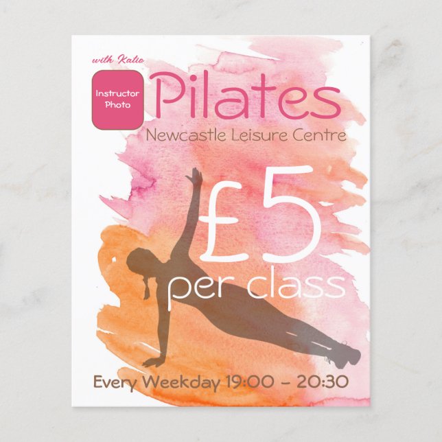 Flyer für Werbung der Pilates-Klasse (Vorne)