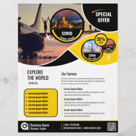 Flyer Gelbe Vorlage für Reisebüros