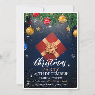 Flyer "Golden and White Christmas Party" Einladung