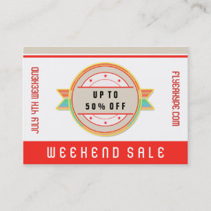Flyer Hype Abzeichen Store Sale Marketing Rot V3 Visitenkarte